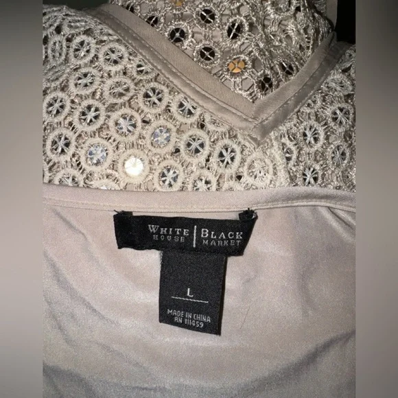 WHBM Crocheted Sequin Sleeveless Top-Large-EUC - Picture 3 of 4